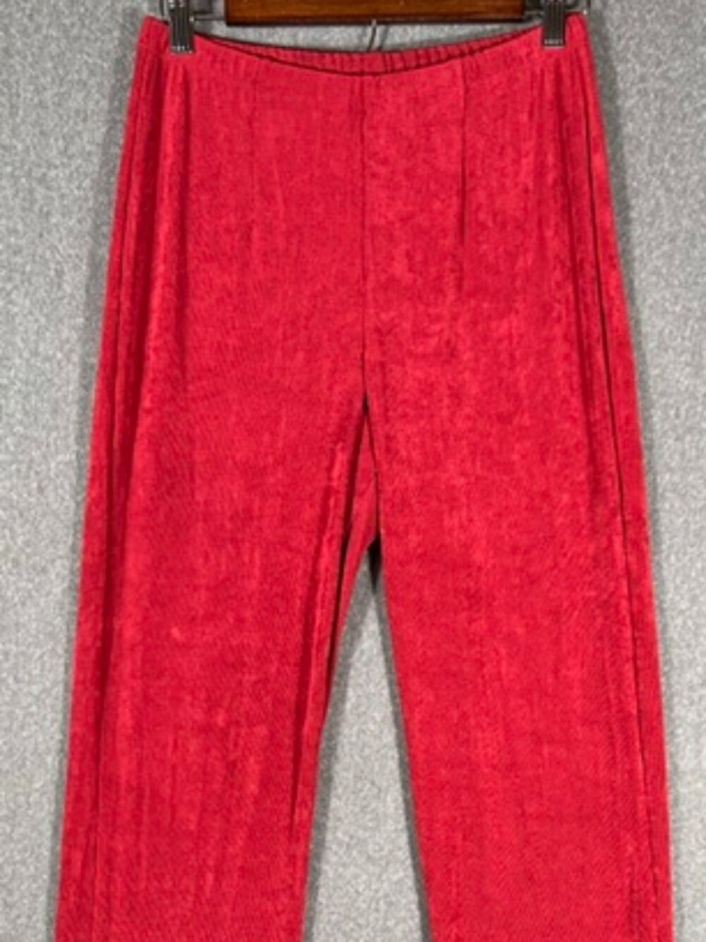 Chicos Travelers Sz 4 Slinky Knit Pull On Pants Womens Red Elastic Waist 25x34